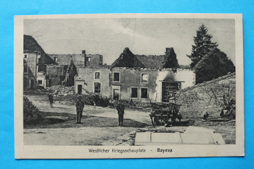 Ansichtskarte AK Bayeux 1915 westlicher Kriegsschauplatz Soldaten Ruine WKI Frankreich France 14 Calvados